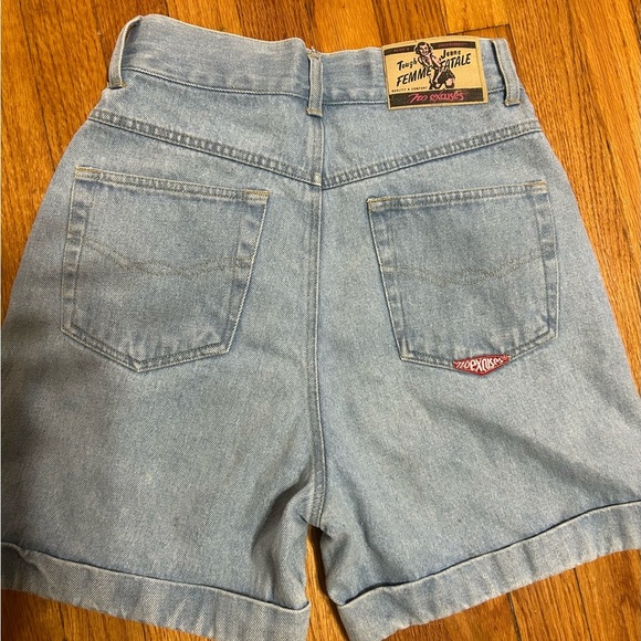 No Excuses Vintage 90s Button Fly Jean Shorts Size 9/10 Runs Small - Picture 11 of 11